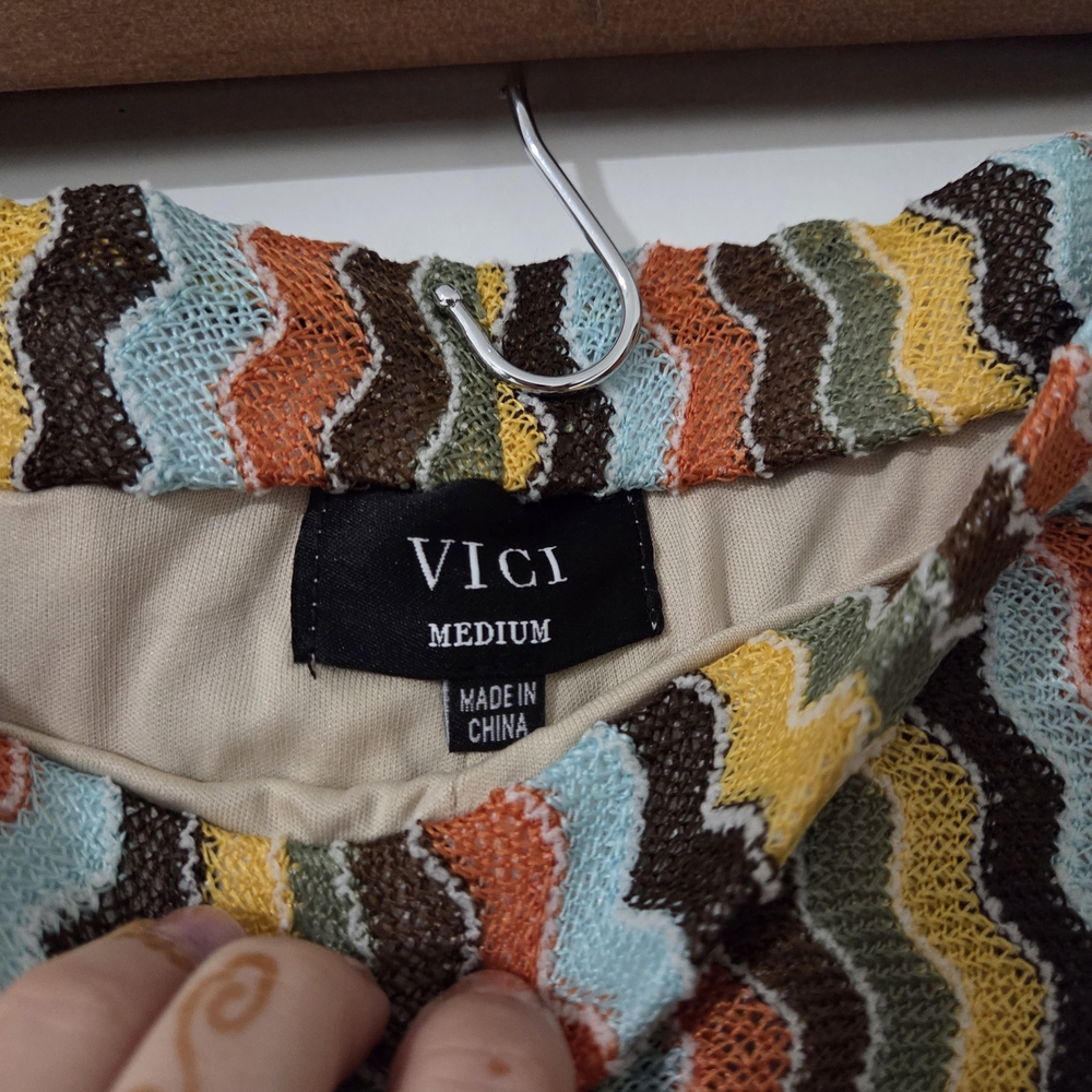 Vici Multicolor Zigzag Crop Top - image 3